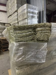 timothy hay placed in warehouse
